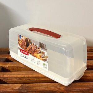 White Cake Box with Red Handle